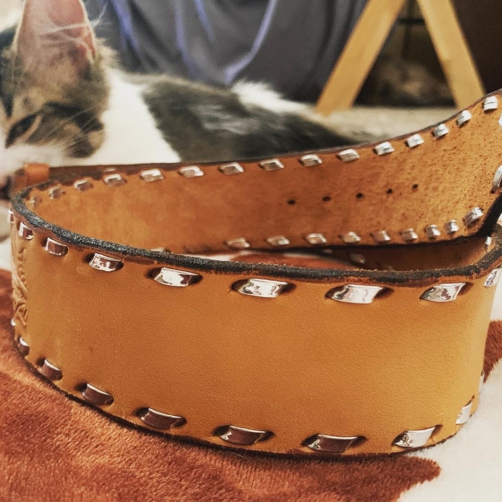 Leather Tooled Belt